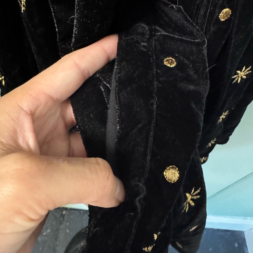 Sezane Orchidea Dress Velours Patchwork - Size 42 - Picture 3 of 6